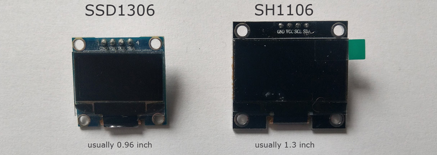 SSD1306 vs SH1106